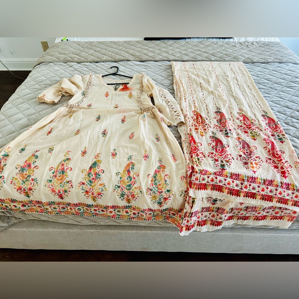 Embroide frock and dupata